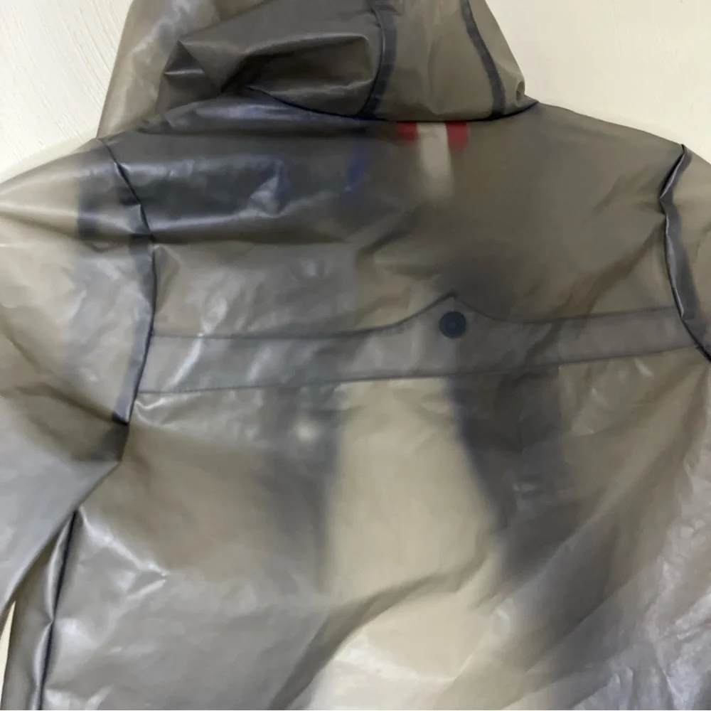 Hunter Kids Unisex Transparent Raincoat with Blue‎ Trim